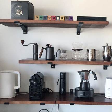 2I墙上复古置物架阳台木板实木悬空一字板承重UFX强悬墙挂面置书