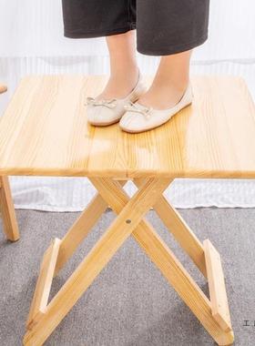 小实木折XPT叠桌便携式餐桌用简易正方形子户外摆烧烤桌家摊方形