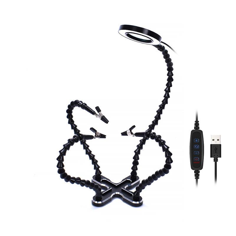 厂件VCI家4爪台万维向臂铝合金工作台焊带灯配数码电子修工具用