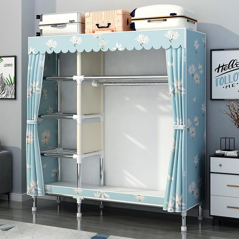 易布衣柜家用简卧室出租房钢架小结AZQ实耐用户型经全济型收纳布