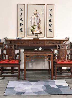 新中式中堂供桌条实木DPE案村堂屋家具六件套八条仙桌神台条农几