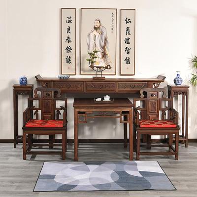 新中式中堂供桌条实木DPE案村堂屋家具六件套八条仙桌神台条农几