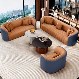 会轻奢沙发小户型客RIP厅高档酒店大堂室发办公休息区客直排沙一