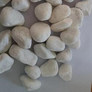 白色鹅石雪花卵白砾石庭院白水石UUJ子铺路造白色洗石白鹅卵景石