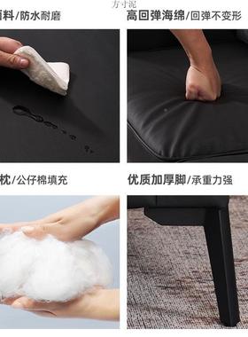 沙发户小出租屋简TMP易双服装店公寓酒吧经济型型黑色三人沙发家