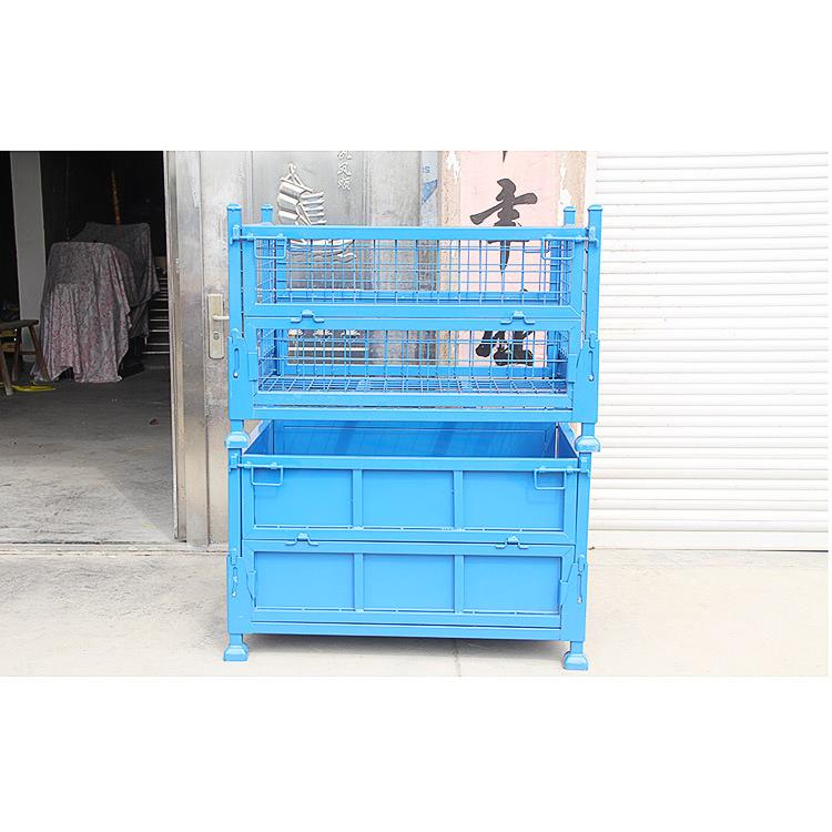 加厚属周转箱废料箱铁屑钢制KD车间框仓储折叠重型零件铁框金物料