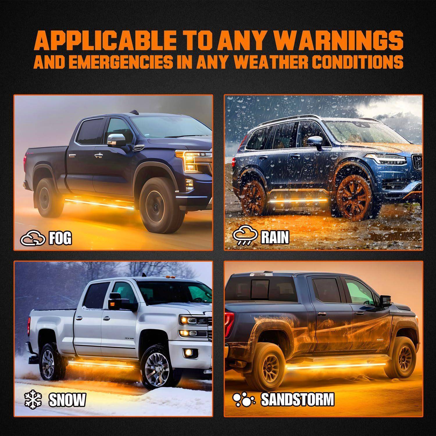 7寸20合1双流水踏EPJ板灯带皮卡车门警示爆闪排灯条卡车应闪急频