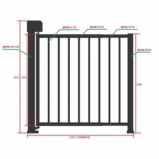 安全栅栏门自动刷侧门人通道门YYL带卡锁自动行回弹广告门人脸识