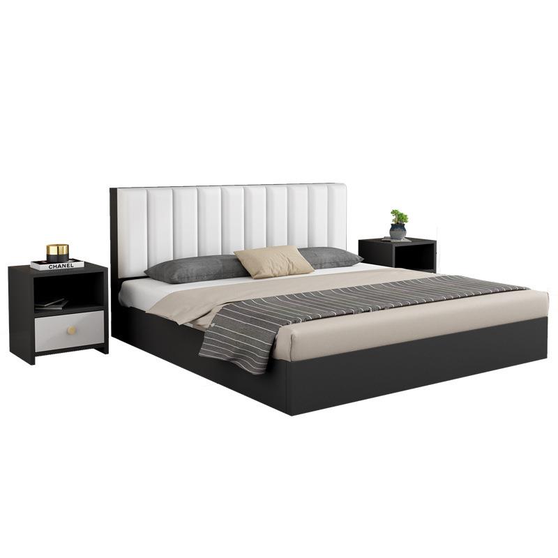 实卧木床现代简约1.8米人床主软包1.5经济F979SM8S型家用房出租单