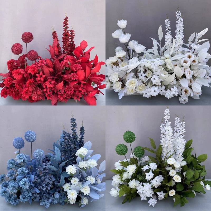 婚庆高端地排花千代兰仿真花排求婚场地布置假花婚礼舞台装饰花艺