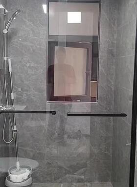 店宾房馆弧扇拉形淋浴LFU酒玻璃推门不锈钢浴室干湿分离隔断卫生