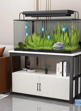 莱澳属鱼缸柜家底用金鱼缸座带门鱼缸鱼架现代简约承UON重客厅缸