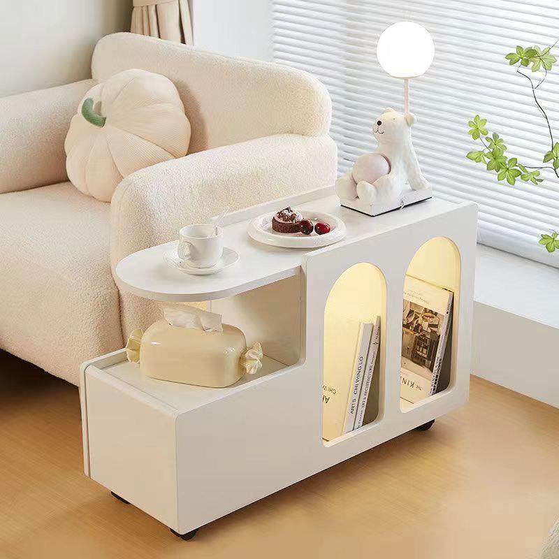 奶油风沙发边柜侧边柜边几客无品牌/厅大落地摆件小可动茶几型移