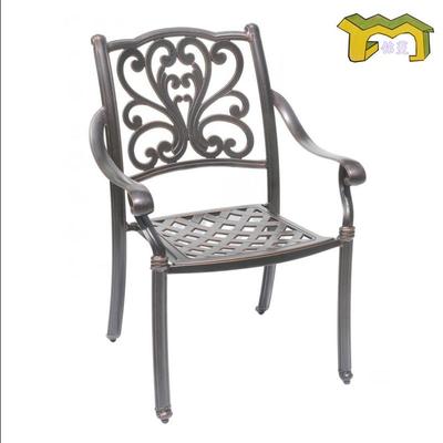 户欧式椅子庭院室外用阳外台餐椅椅休闲靠L-2037背铸单铝家凳子防