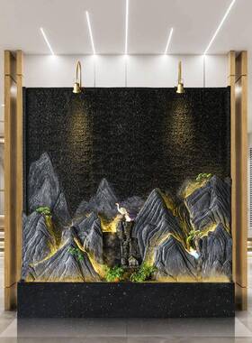 ali-6514型水幕墙流水庭屏喷风隔断玄关酒店公大司假山泉院鱼池装