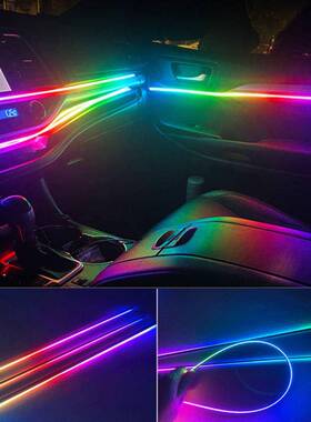 通彩用幻彩灯条车载18LED1灯汽车改8装氛围灯主动式幻氛条围灯