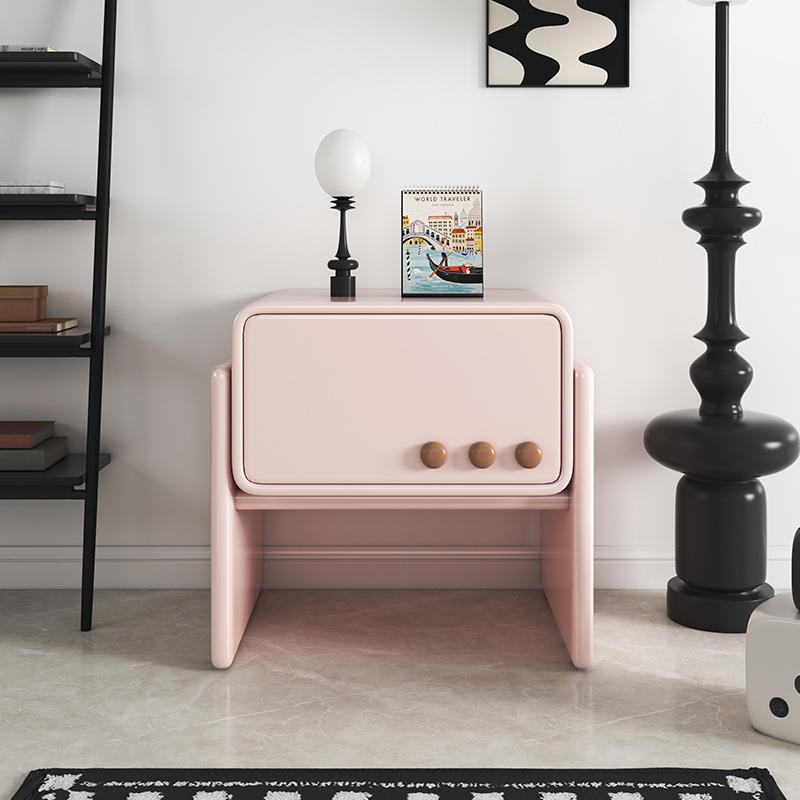 尔托头柜简现代FMY烤漆卧室诧寂风法床式约复古单抽柜奶油风床梅