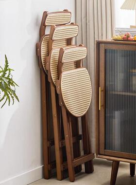 加高可折叠椅子餐桌吧台高椅脚凳藤编便客捷椅家用厅现简代约PCK