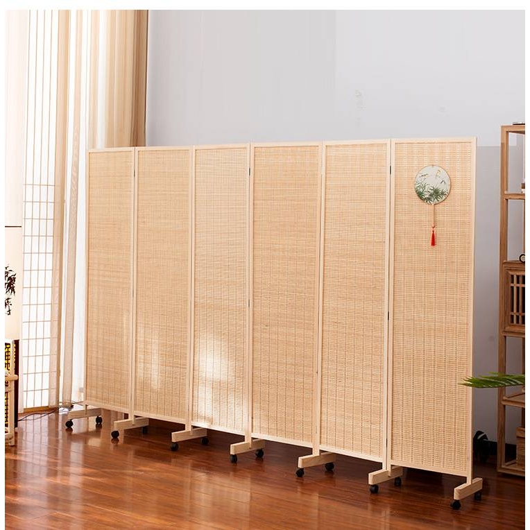 新款新中式竹编屏风客厅挡板卧室折屏简约现代折叠隔断墙遮挡家用