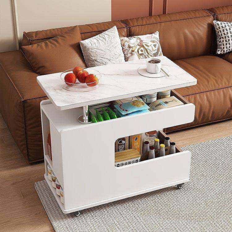 多功能角实木升降边几OCV移动沙发边柜小茶几可升降旋转几侧户边