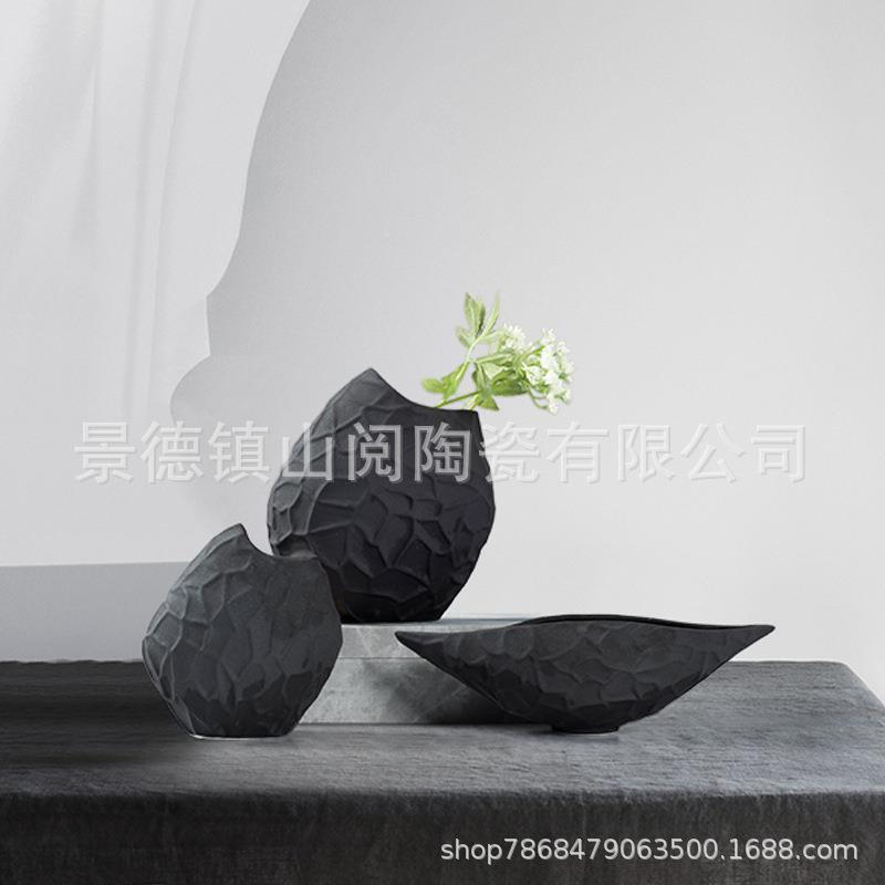 间欧式素烧简约花NAT瓶花器术空装饰品样板房客计厅软艺装设师摆