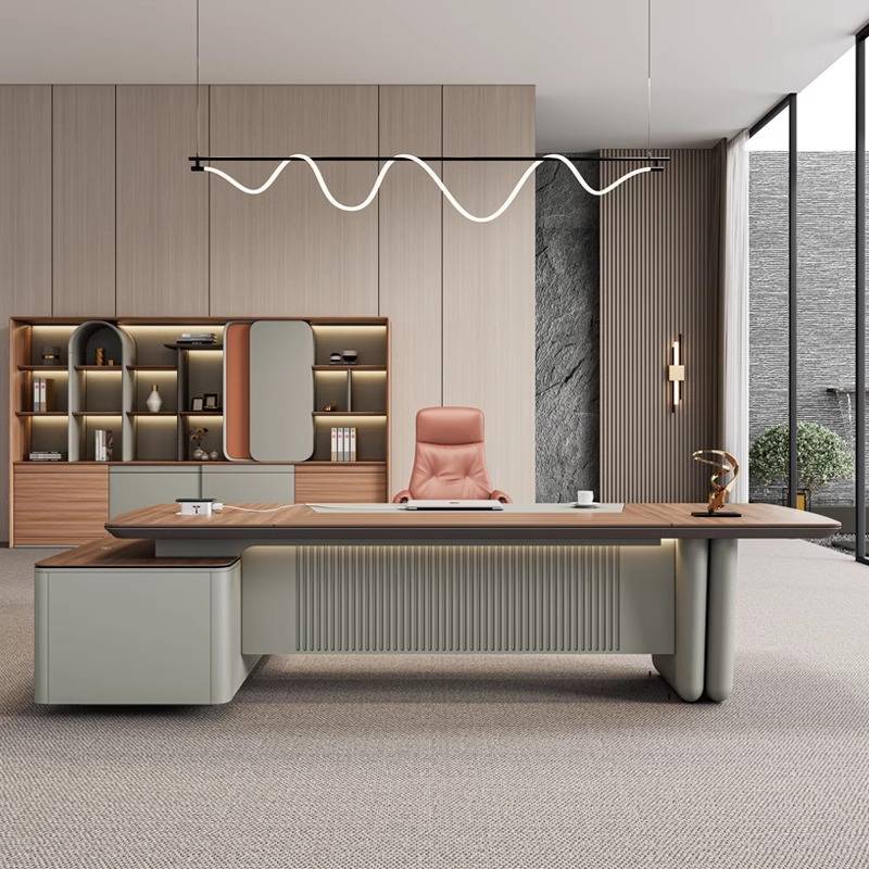 老板桌总裁桌高档大气办公桌椅组合简约现代总经理大班台办公家具