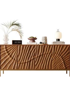 中古风实雕刻柜家餐用木靠墙AYI置物装饰柜轻奢风设计师收纳玄边