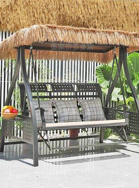 千户外铝合金家用休庭闲花园院网秋红茅室草双人YCQ摇椅阳台外吊