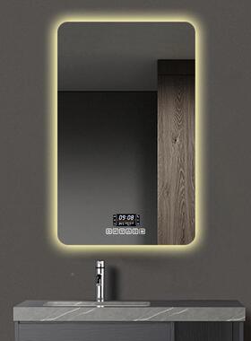 方XFR形带灯智能浴室镜卫生触间屏防l应ed灯镜洗手台发雾光感镜子