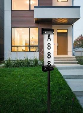 太阳能门E牌灯外七彩插地壁灯户数字控号码牌LD光防水别VUH墅装饰