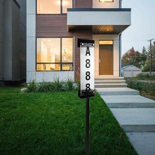 太阳能门E牌灯外七彩插地壁灯户数字控号码 饰 牌LD光防水别VUH墅装