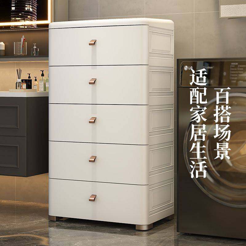 简易收纳柜衣服储物柜卧室床头柜家用厨房浴室窄缝置物架落地带轮