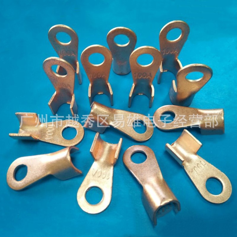 OT-100A开口线耳铜鼻子20A/30A/40/50/60铜线耳铜接头线耳500/包