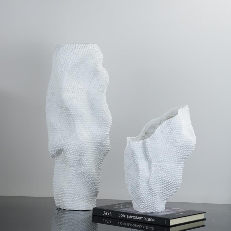 NND现代简约树尚脂鱼鳞花器摆件客厅餐厅桌面样板柜间电视时轻装