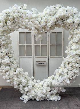 新AL102131款婚婚庆具铁架艺拱门花架道爱心造型子礼背景装饰求婚