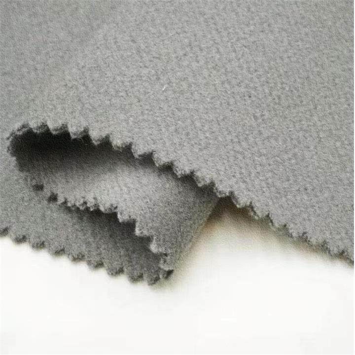 斜5纹肌毛理9羊毛锦纶双面羊绒面料秋冬粗素色纺顺毛大衣呢SXH呢