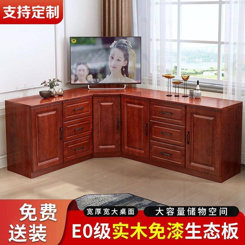 全木转实角电视柜客厅墙角柜QJD卧室三角转角储柜物柜现代简约转