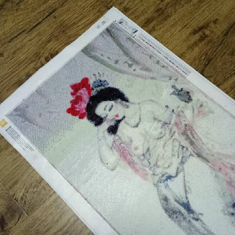 5D钻石画绣好的成品图贵妃醉酒满钻纯手工贴十字绣成品出售卧室