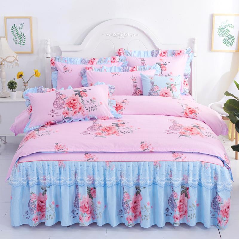 韩版公主层荷叶边裙摆床裙四件双套春夏罩床四件1.G2myjhJy2/1.5/