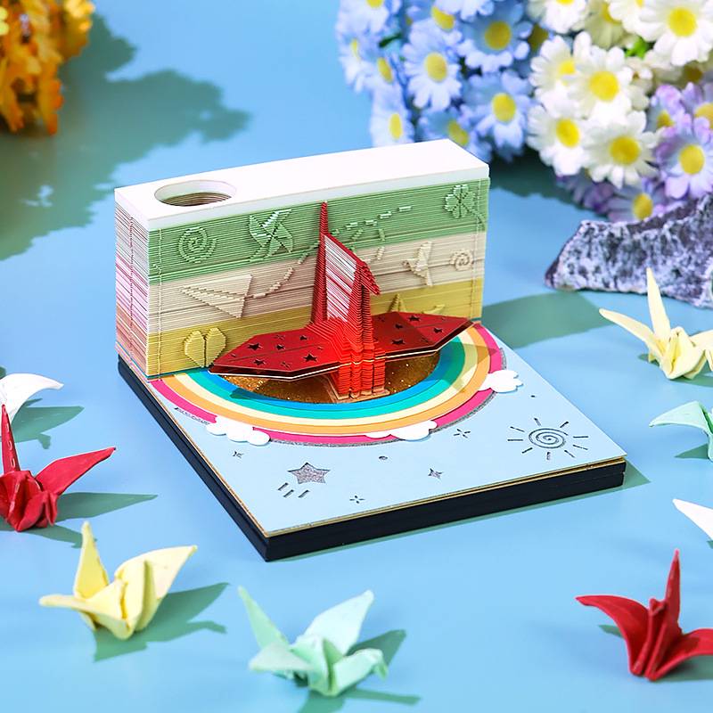 教师节毕业季学校送老师同学文创纪念品创意纸雕摆件3d立体便签本