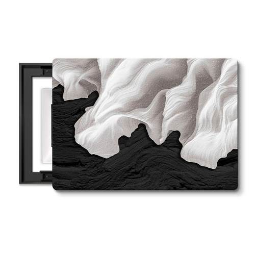 简黑约笔墨流动白电箱装饰画抽象肌感砂岩理免打孔表配电箱电闸盒