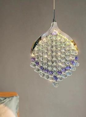 【床头吊灯房间27374客厅台长线设计款轻奢水晶小吊灯室吧卧吊师