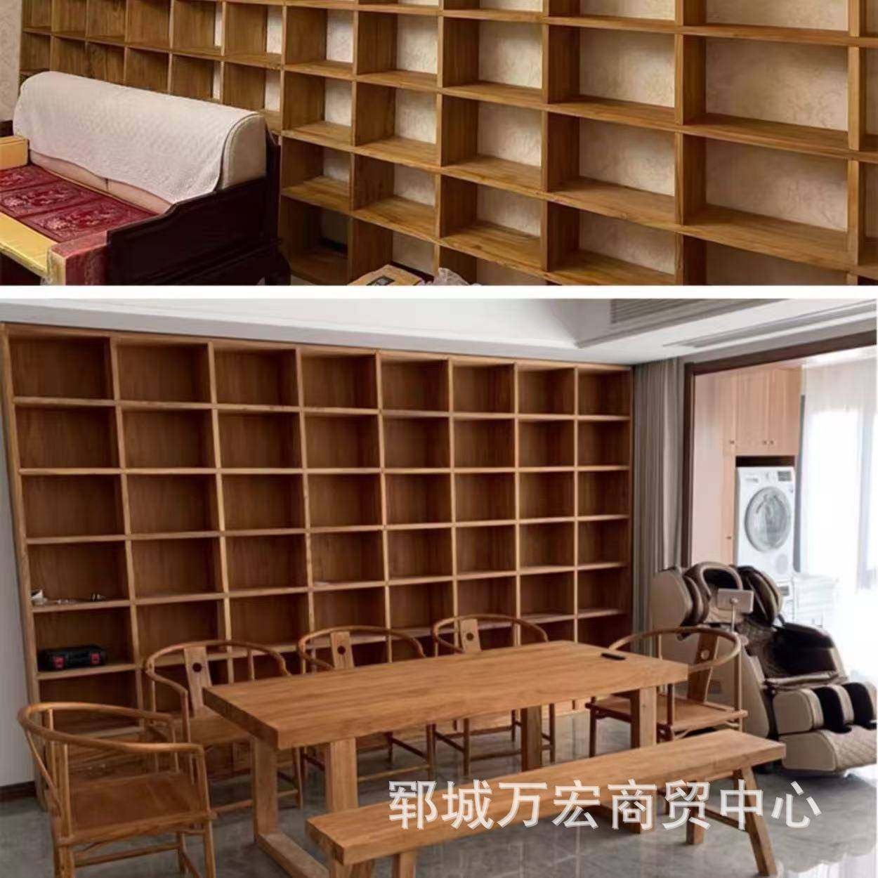 中式满墙书架老榆木整面墙收纳架民宿客厅隔断装饰实木落地格子架,玩具/童车/益智/积木/模型,垂直悬浮玩具,淘宝优惠券,粉丝福利购,淘宝优惠卷