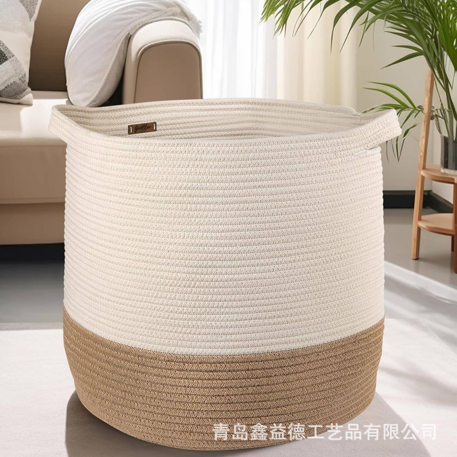 鑫益德品提棉绳筐子手的筐编子JFW可回弹折叠质手篮子