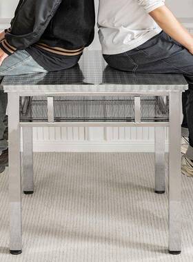 组可卸拆耐用家用双正方形不锈钢加厚多功能烤火重装桌WOV子棋牌