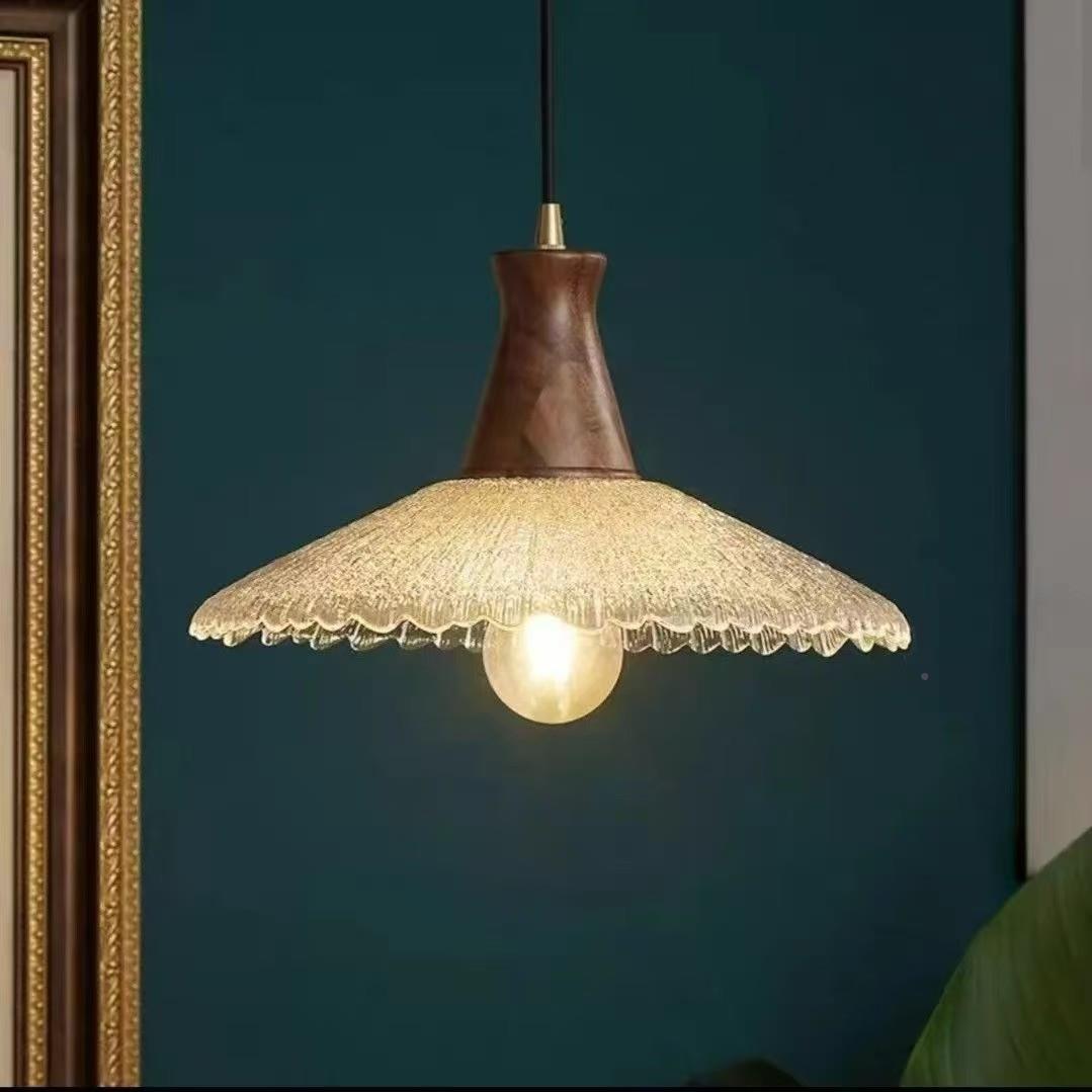 中风胡13834木色玻璃吊古灯玄关吧卧室桃床头台餐厅吧台小吊灯