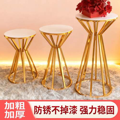 庆小蛮婚腰蛋百搭电镀糕台电镀色搭婚庆道具摆件金百电镀花架