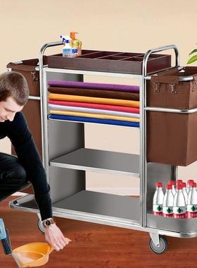 店酒房客多功能手推33510布草车保洁工作车清客洁车布袋房口卫生