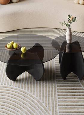 钢化璃电视柜358几组合现代简约家小用户型极简轻奢网茶红大小茶