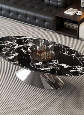 奢小意轻圆形茶几家用玻化式石客厅56156茶桌户型简约飞碟大理石